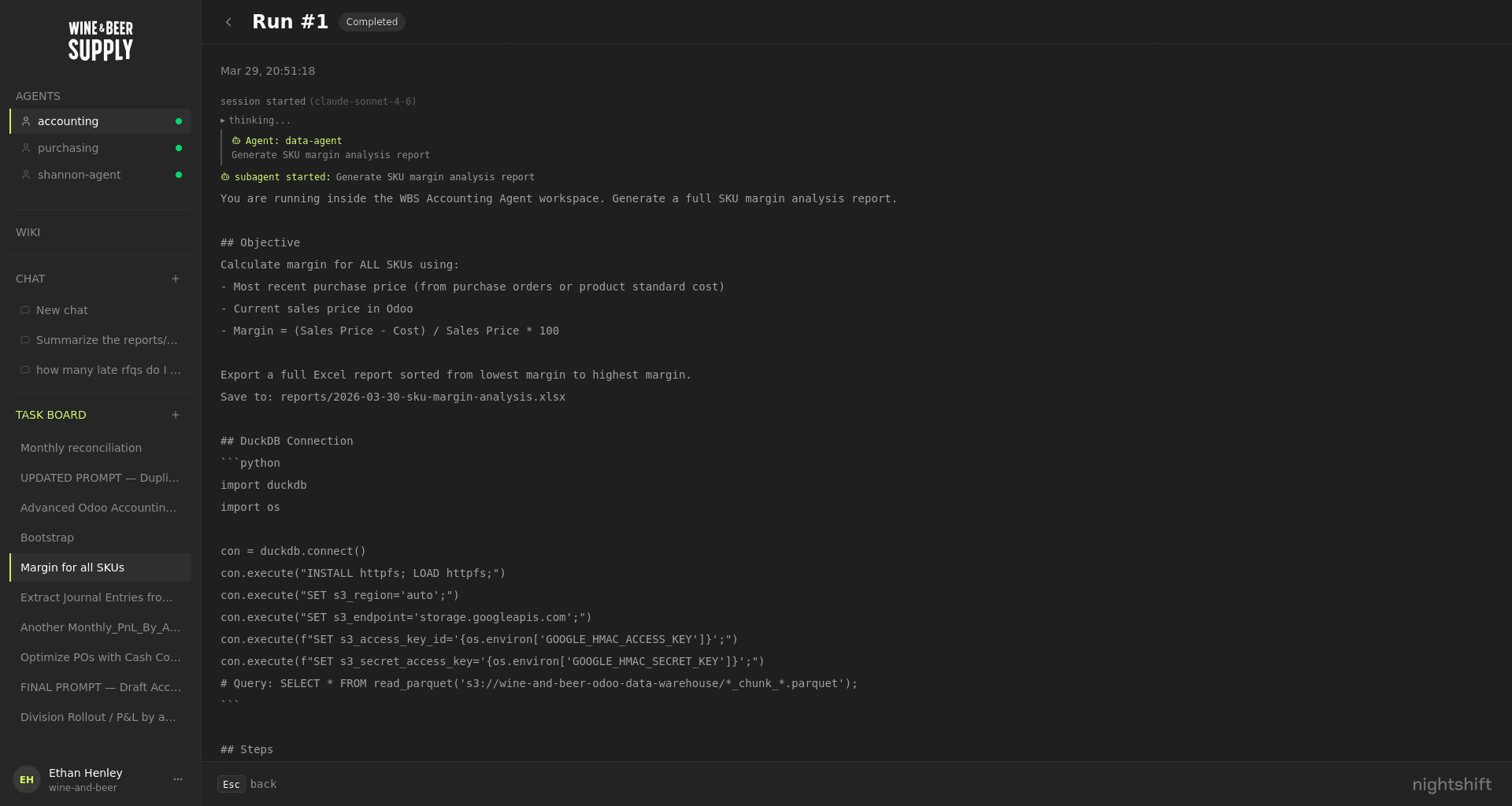 Real-time run execution with streaming events